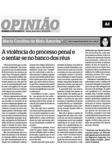 Artigo da advogada Maria Carolina Amorim para o Diário de Pernambuco